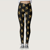 Golden Dollar-signalen op zwart Leggings (Voorkant)