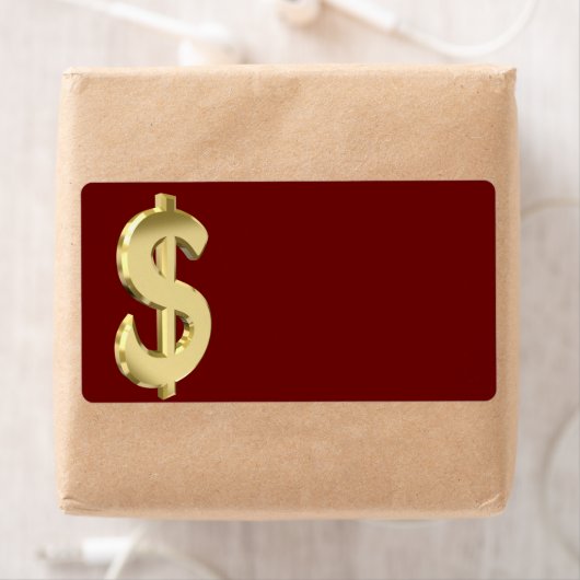 Golden dollarteken etiket (Insitu)
