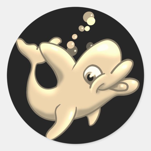 Golden Dolphin Classic Ronde Sticker (Voorkant)