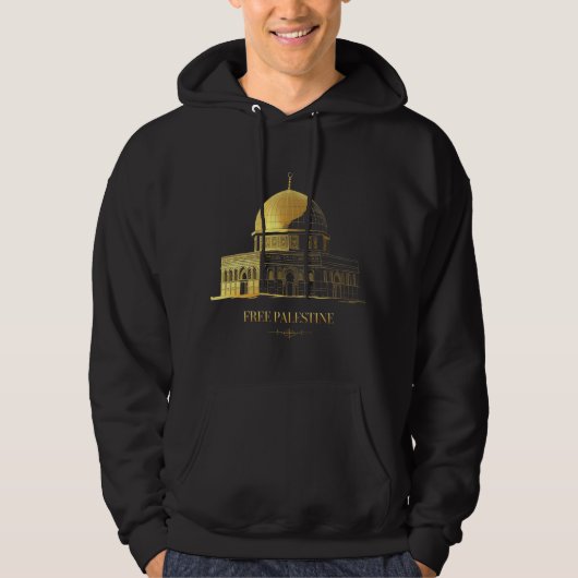 Golden Dome of the Rock T-Shirt – Elegant zwart en (Voorkant)