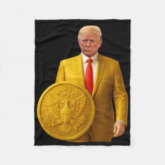 Golden Dome Trump Great American Map Patriotic 4th Fleece Deken