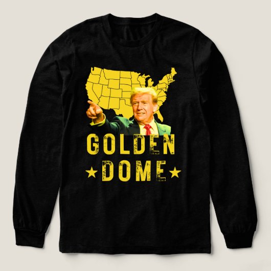 Golden Dome Trump Grote Amerikaanse kaart Patriott Tri-Blend Shirt (Voorkant)