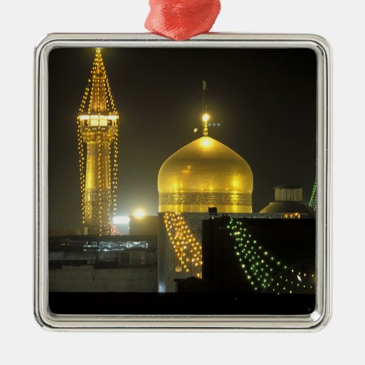 Golden dome van het imam Reza Shrine Complex op Metalen Ornament (Voorkant)