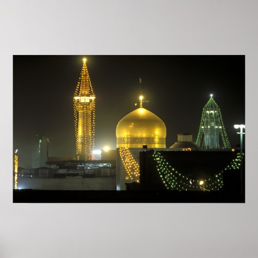 Golden dome van het imam Reza Shrine Complex op Poster (Voorkant)