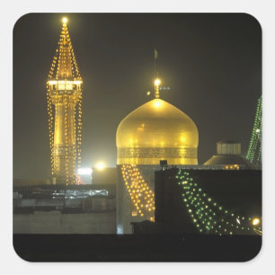 Golden dome van het imam Reza Shrine Complex op Vierkante Sticker