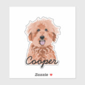 Golden Doodle Abriot Custom Dog Name Sticker (Vel)