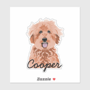 Golden Doodle Abriot Custom Dog Name Sticker