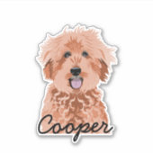 Golden Doodle Abriot Custom Dog Name Sticker (Voorkant)