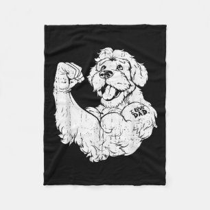 Golden Doodle Biceps Tattoo Hondenras - Pet I Love Fleece Deken