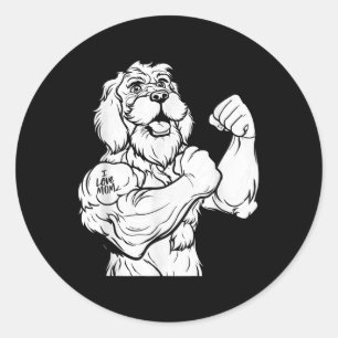 Golden Doodle Biceps Tattoo - Hondenras Pet I Love Ronde Sticker