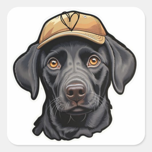 Golden Doodle Cap Kids Sticker Design stickers (Voorkant)