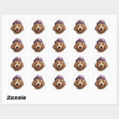 Golden Doodle Cap Kids Sticker Design stickers (Vel)