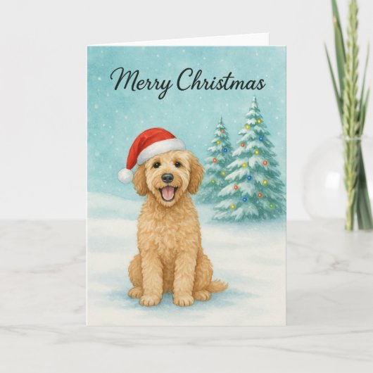 Golden Doodle Christmas Kaart - Vakantie Kaart (Voorkant)
