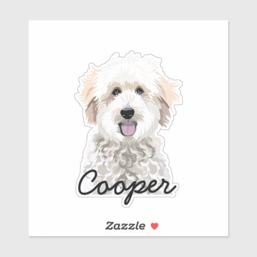 Golden Doodle Custom Dog Name Sticker (Vel)