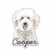 Golden Doodle Custom Dog Name Sticker (Voorkant)