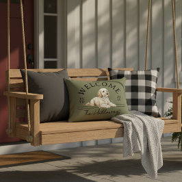 Golden Doodle Custom Familienaam Welkom Accent Kussen