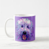 Golden Doodle Dazzling Paarse kleuren Koffiemok (Links)
