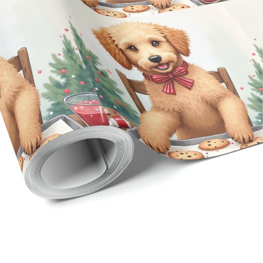 Golden Doodle Decorating Christmas Cookies Cadeaupapier (Rol Hoek)