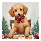 Golden Doodle Decorating Christmas Cookies Perfect Poster (Voorkant)