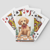Golden Doodle Decorating Christmas Cookies Pokerkaarten (Achterkant)