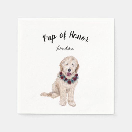 Golden Doodle Dog Cocktail Napkins Servet (Voorkant)