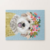 Golden Doodle Dog Flower Legpuzzel (Horizontaal)