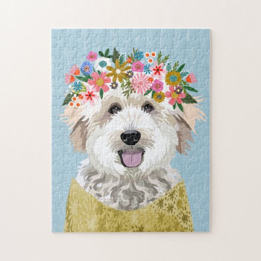 Golden Doodle Dog Flower Legpuzzel (Verticaal)