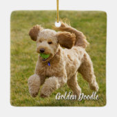 Golden Doodle Dog Keramisch Ornament (Achterkant)