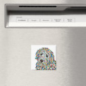 Golden Doodle Dog Magnet (Insitu (Vaatwasser))