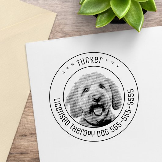 Golden Doodle Dog Pet Foto Rond Rubberstempel