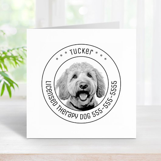 Golden Doodle Dog Pet Foto Rond Rubberstempel