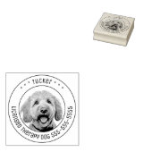 Golden Doodle Dog Pet Foto Rond Rubberstempel (Gestempeld)