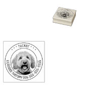 Golden Doodle Dog Pet Foto Rond Rubberstempel (Gestempeld)