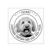 Golden Doodle Dog Pet Foto Rond Rubberstempel (Afrduk)