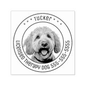 Golden Doodle Dog Pet Foto Rond Zelfinktende Stempel (Design)