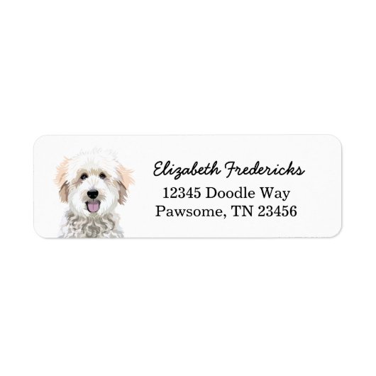 Golden Doodle Dog Return Address Labels (Voorkant)