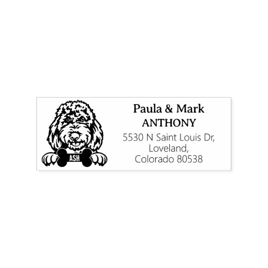 Golden Doodle Dog Return Address Rubberstempel (Afrduk)