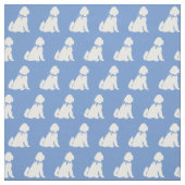 Golden Doodle Dog Silhouette Pet Aussie Light Blue Stof (Swatch)