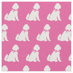 Golden Doodle Dog Silhouette Pet Aussie Pink Stof