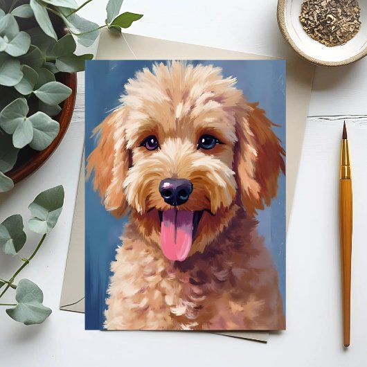 Golden Doodle | Dog Watercolor Painting Pet Briefkaart