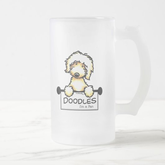 Golden Doodle Fan Matglas Bierpul (Rechts)