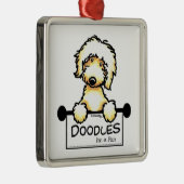 Golden Doodle Fan Metalen Ornament (Rechts)