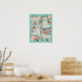 Golden Doodle Floral Dog Art Poster (Keuken)