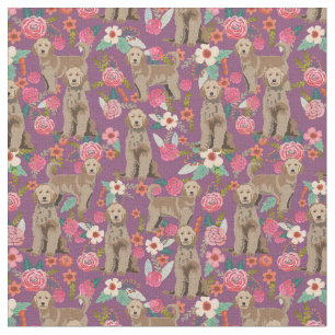 Golden Doodle  floralen paars Stof