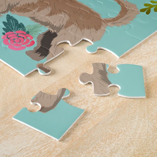 Golden Doodle  Florals Dog Legpuzzel (Zijkant)