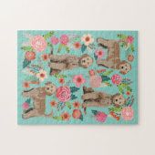 Golden Doodle  Florals Dog Legpuzzel (Horizontaal)