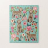 Golden Doodle  Florals Dog Legpuzzel (Verticaal)
