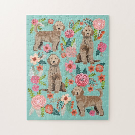 Golden Doodle  Florals Dog Legpuzzel (Verticaal)