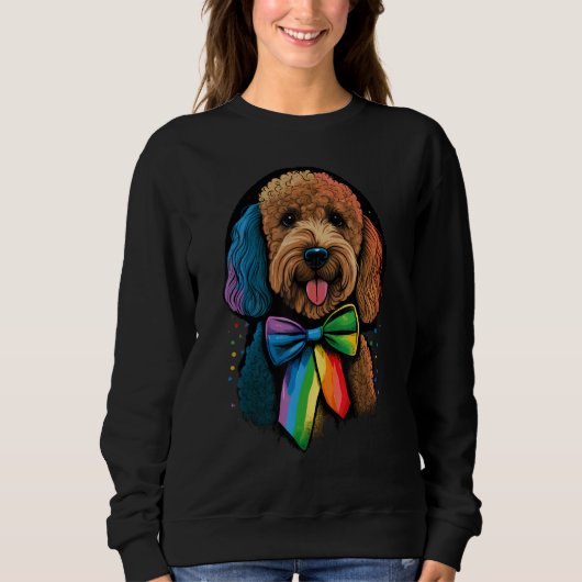 Golden Doodle Gay Pride LGBT Rainbow Flag Goldendo Trui (Voorkant)
