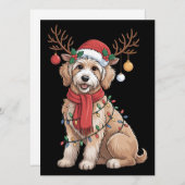 Golden Doodle Gorgeous Reindeer Christmas Tree  Feestdagenkaart (Voorkant / Achterkant)